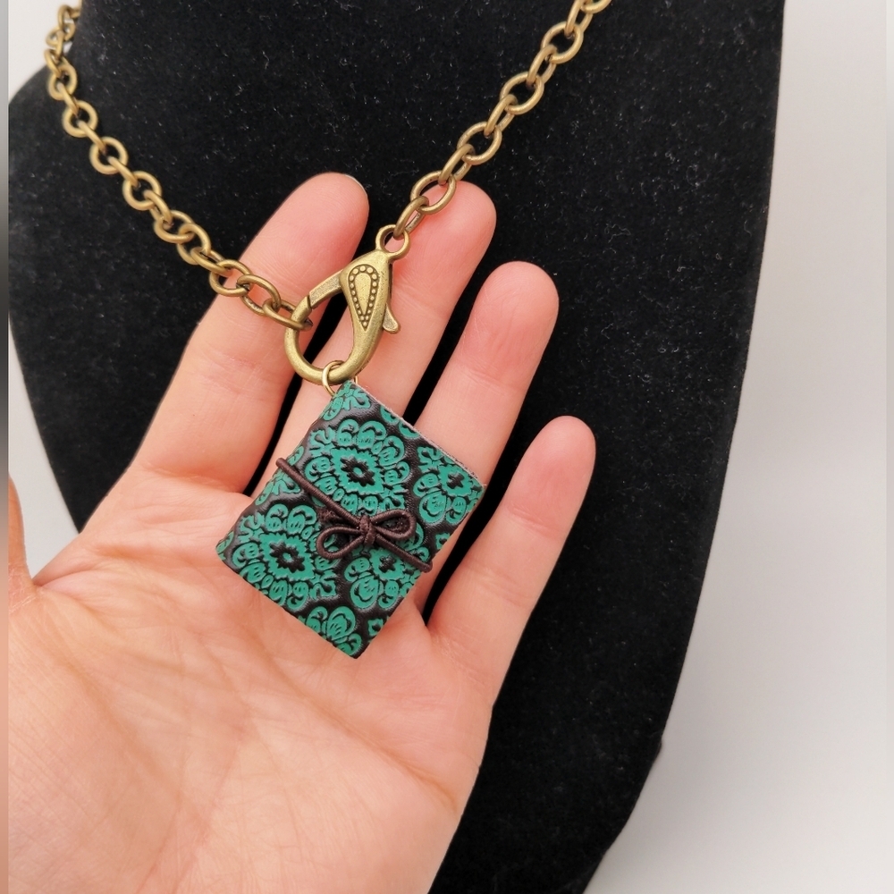 381MIDALANE Unique Leather Mini Book Necklace - Picture 2 of 16